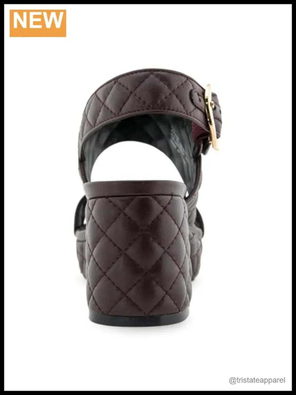 Quilted Leather Platform Ankle Strap Heels for Evening & Formal